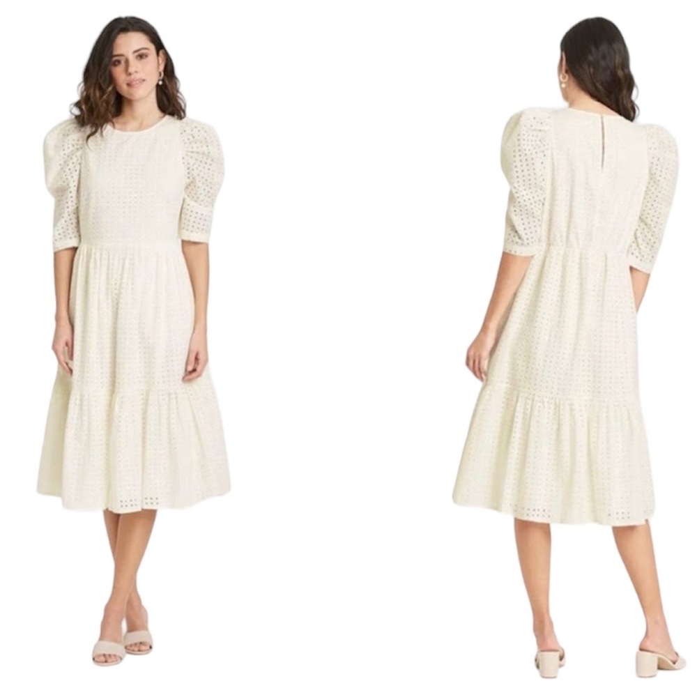 Lace Embroidered Stitching Cotton Dress